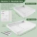 Expandable Cabinet Organizer - Quiet Sliding Pull Out Shelves 12.6"-20.5" for Kitchen (White)