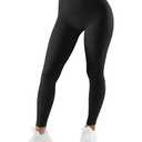 SUUKSESS Women No Front Seam Buttery Soft Workout Leggings Ruched High Waisted Tummy Control Yoga Pants (Black, L)