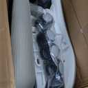 Ergonomic Office Chair-Computer X-Shaped Chair Mesh PU Leather with Adjustable Lumbar Support-Executive Desk Chair High Back with Headrest Flip-Up Arms for Long Hours (White-Grey)