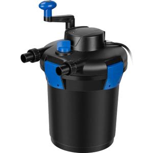 Anbull Bio Pressure Pond Filter, 1060GPH Pressurized Biological Pond Filter with 9watt Light, Pond Filter System with Convenient Cleaning Crank Handle for Fountain Pool, Koi Fish Aquarium Tank