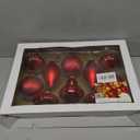 Alupssuc 10Pcs Multiple Styles Glass Christmas Ball Ornaments for Tree Decorations, Red