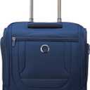DELSEY PARIS Helium DLX Softside Luggage Under-Seater with 2 Wheels, Navy Blue, Carry on 16 Inch