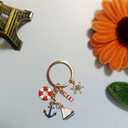 2pcs Sailboat Keychain with Lighthouse, Lifebuoy, Anchor, Maritime-Inspired Bags Charms Accessory birthday Gifts with gift bag
