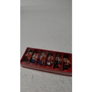 Christmas Plastic Nutcracker Soldiers Set of 6 - 9". Celebrate Christmas Nutcracker. Each Nutcracker Soldier Holds Something Different Assorted Among Club, Horn, Scepter, Sword, Ax & Gun