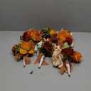 Rinlong 6Pcs Assorted Flower Centerpieces for Wedding Fall Tables Centerpiece Burnt Orange Bridesmaid Bouquets Baby Nursery Shelf Mantel Decor (6pcs (Vase not included))