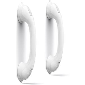 NL'AAHC Grab Bars for Shower Heavy-Duty (2Pack) 16-Inch ADA Compliant Shower Grab Bar for Seniors Shower Handle for Elderly Suction Handicap Safety Handrail for Bathroom Bathtubs Showers Toilet White