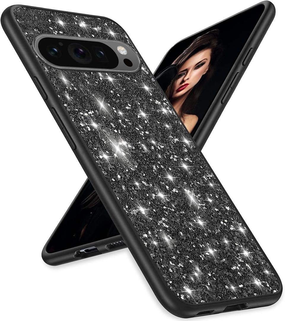 for Pixel 10/10 Pro Case Glitter Slim Sparkle Diamond TPU Bumper Full Body for Google Pixel 10/10 Pro Phone Case Women Girls Soft Shockproof Protection Cover