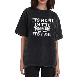 RUSASKO Womens It's Me Hi I'm The Problem It's Me Novelty Print T Shirts, Large