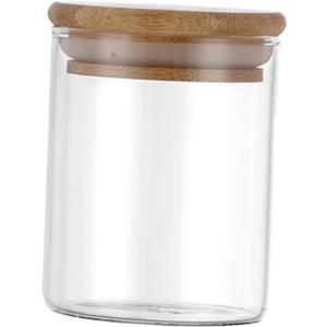 Clear Sealed Glass Bottle Mini Round Reusable Crafts Food Containers Airtight Jar Multipurpose for Travel Cupboard Refrigerator Home Snack