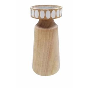 HD Designs 8 in Wood Small Candle Holder, 8 inches