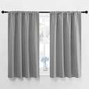 NICETOWN Window Curtains for Bedroom - Home Decoration Thermal Insulated Rod Pocket Blackout Blinds & Drapes for Small Windows (Silver Grey, 2 Panels, W42 x L48 -Inch)