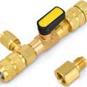 R410A R22 AC Valve Core Remover Installer Tool, Valve Core Remover, Dual Size 1/4"-5/16" Port HVAC Valve Core Removal Installer for Refrigeration Air Conditioning A/C Line Repair Tools