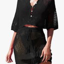 Pink Queen 2 Piece Crochet Swimsuit Cover Ups for Women Hollow Out Knitted Bathing Suit Coverup Beach Crop Top and Skirt. Size XL