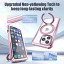 KPV for iPhone 13 Pro Case,3in1/Compatible with MagSafe/with 2X Front Case Protection/Invisible Magnetic Ring Metal Stand/Shockproof Military-Grade Protection(V-Rose Gold,Rotatable Stand)