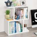 Desktop Bookshelf for Top of Desk Shelf - White Book Organizer 3-Tier Shelves Storage Small Bookcase Hutch for Dorm Office College Table Top Organization Shelving Decorations for Women
