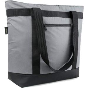 BeeGreen Cooler Bag Soft Leakproof Insulated Tote with Zipper for Beach Travel Grocery (Gray) BeeGreen Cooler Bag Soft Leakproof Insulated Tote with Zipper for Beach Travel Grocery (Gray)