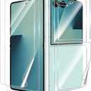 For Samsung Galaxy Z Flip 7 Screen Protector, 2 Inside Flexible Film& 2 Front Tempered Glass& 2 TPU Back Protector& 2 Metal Camera Lens Protector, Full Protector Anti-Scratch, Easy to Install