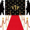 Red Carpet Runner for VIP Theme Party Decorations 6.5 x 5 ft VIP Photography Backdrop Movie Night Banner Paparazzi Props 2.6 x 15 ft Runner Rug Accessory for Home Film Party Supplies Favors