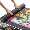 The Original Newverest Jigsaw Puzzle Mat Roll Up, Saver Pad 46” x 26” Portable Keeper Up to 1500 Pieces with Non-Slip Rubber Bottom & Smooth Top + 3 Puzzle Sorting Trays & Travel-Friendly Storage Bag