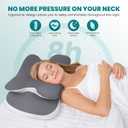 JINXIA Cervical Neck Pillow, Ergonomic Memory Foam Pillows for Neck Pain Relief with Breathable Pillowcase, Adjustable Contour Neck Support Pillow for Side Back Stomach Sleepers, Odorless