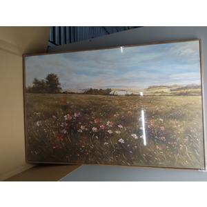 OIQArtOIQ Framed Vintage Landscape Wall Art Cottage Natural Scenery Oil Painting Canvas Prints Country Farmhouse Rustic Fall Decor Aesthetic Pictures for Kitchen Bedroom Living Room Bathroom (3 x 2 ft , Tree)