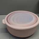 COOK WITH COLOR Prep Bowls with Lids- Wide and Deep Nesting Plastic Small Mixing Bowl Set with Lids, 12 Piece Set - Wide Bowls, Pink