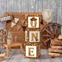 Honoson 3 Pcs My First Rodeo Balloon Boxes with ONE Letters Cowboy 1st Birthday Decorations Birthday Party Decor for Boy Girl Cake Smash Backdrop Baby Shower Photo Prop (Brown)