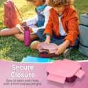 My Vesperbox Lite  Mini Lite - Kids Bento Lunch Box  Extra Durable Lunchbox for Toddlers and School  Leakproof, Child-Friendly, Ideal for Daycare, Preschool & Elementary School (7.48 x 5.12 x 1.97 in, Mini Lite - Pink - Purple - 19x13x5cm)