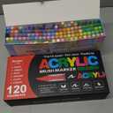 120 Colors Soft Brush Tip Acrylic Markers Set, Paint Pens for Rock, Wood, Fabric, Canvas, Glass, DIY Crafts, Waterproof Paint Markers, Vibrant Acrylic Pens for Artists and Art Projects