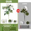 Artificial Geraniums Flowers for Outdoors, 4 Bundles Fake Silk Flowers, UV Resistant, White, for Home Gardens Planter Patio Balcony Table Spring Decor