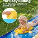 Sloosh Triple Water Slide with 3 BodyBoards, 22.5FT Lawn Water Slip Splash Pad Slide Summer Toy with Build in Advanced Sprinkler for Kids Adults Backyard Summer Water Fun