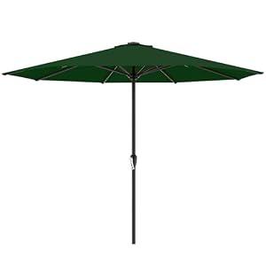 AreShark 9 FT Patio Umbrella for Outdoor, Outdoor Table Umbrella with Push Button Tilt and Crank, Outdoor Patio Umbrellas with 8 Sturdy Ribs for Market, Garden, Pool (Dark Green)