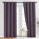 NICETOWN Plum Curtains for Living Room 84 inches Long - Plum Grommet Room Darkening Window Treatments Sound Reducing Drapes for Bedroom, 2 Panels, W52 x L84