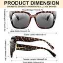 Polarized Fit Over Glasses Sunglasses for Women, 2 Pack Lightweight OTG Sunglasses UV400 Protection for Driving Outdoor