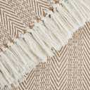 DII Herringbone Striped Collection Cotton Throw Blanket, 50x60, Stone