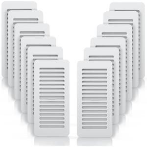 Floor Register 4x10, Floor Vent Covers 12 Pack, for Home Floor Sidewall Office or Ceiling Vent, Vent Covers for Home Floor, White