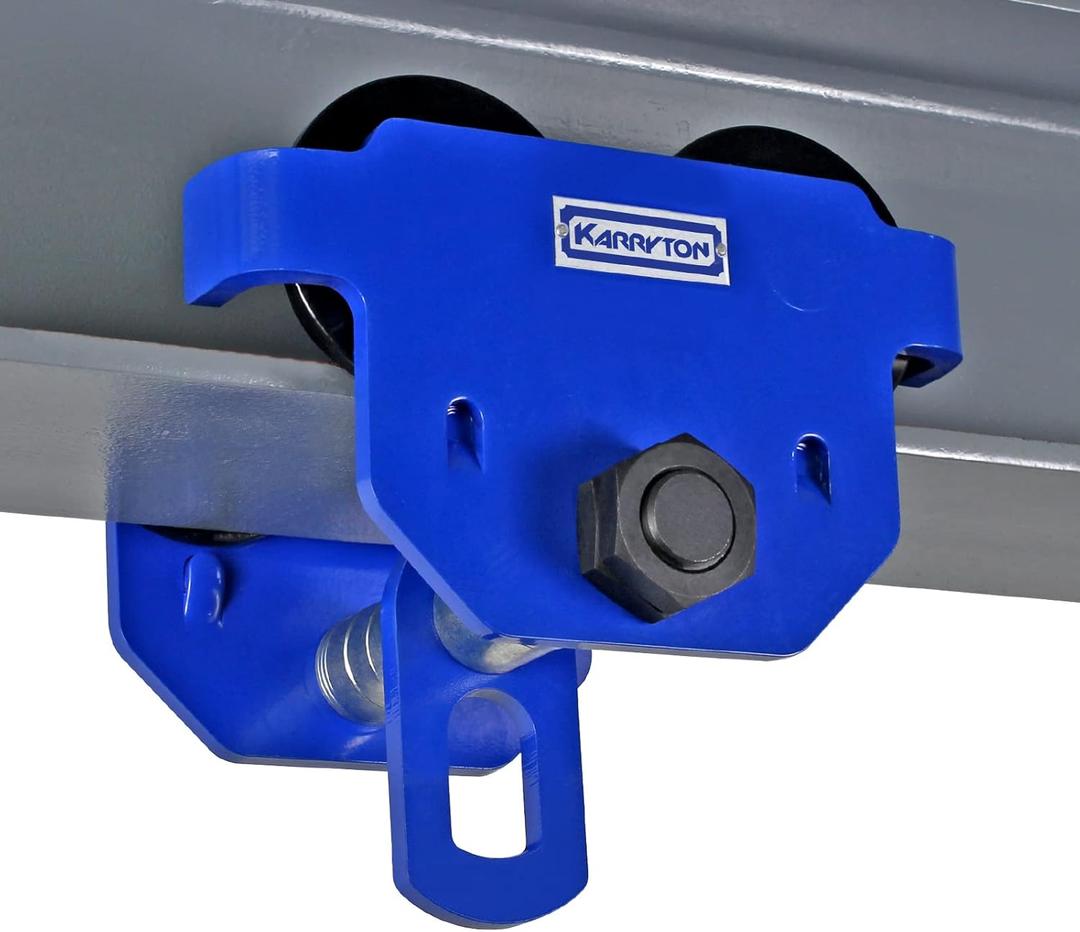 3Ton/6600LB Beam Trolley 4 8in Adjustable Flange Width, Heavy Duty Manual Push Trolley w/Dual Track Rollers for Crane Lifts, Garage Hoists, Straight/Curved I Beams