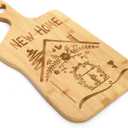 Jucoan 2 Pack Bamboo Cheese Board with Handles, 16 x 8.5 Inch Bamboo Wood Cutting Board Chopping Boards for Pizza, Bread, Cheese, Charcuterie, Fruit, Vegetables, New Home Housewarming Gift