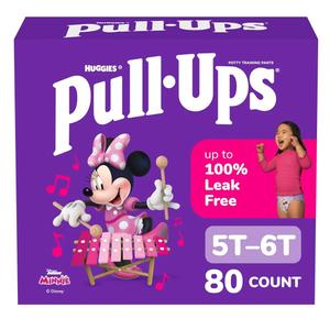 Pull-Ups Girls' Potty Training Pants, Size 5T-6T Training Underwear (46+ lbs), 80 Count (2 Packs of 40)