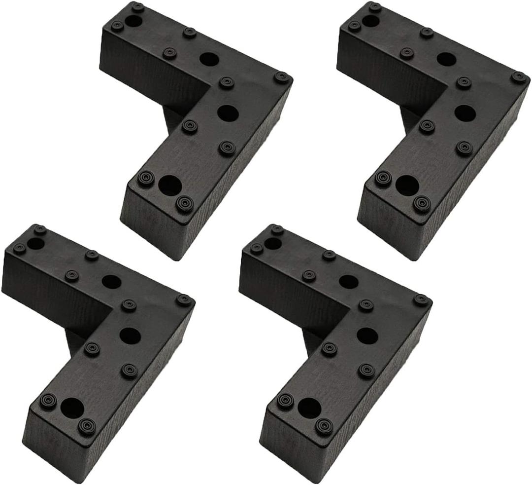 Elegant Upholstery Furniture Legs Plastic Furniture Support Feet Set of 4 | Thickened Replacement Cabinet Legs Furniture Risers Sofa Legs Coffee Table Bedside Table Furniture Legs (5CM, Black)