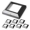 5.5"x5.5" Deck Post Base Cover Decorative Aluminum, Split Post Cover Skirts Trim for Deck RailingsStairs Black 8Pack