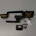 Black Front Door Handle No Lock, Exterior Entry Door Handle with Interior Passage Levers, Front Door Lock Set for Left Right Handle Doors, Deadbolt Set Not Included, Non-Locking