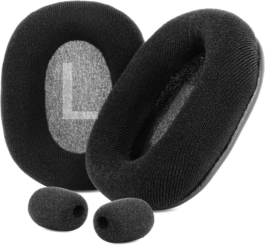 TaiZiChangQin Ear Pads Ear Cushions Earpads Replacement Compatible with Trust GXT 414 Zamak Headphone Velour Black