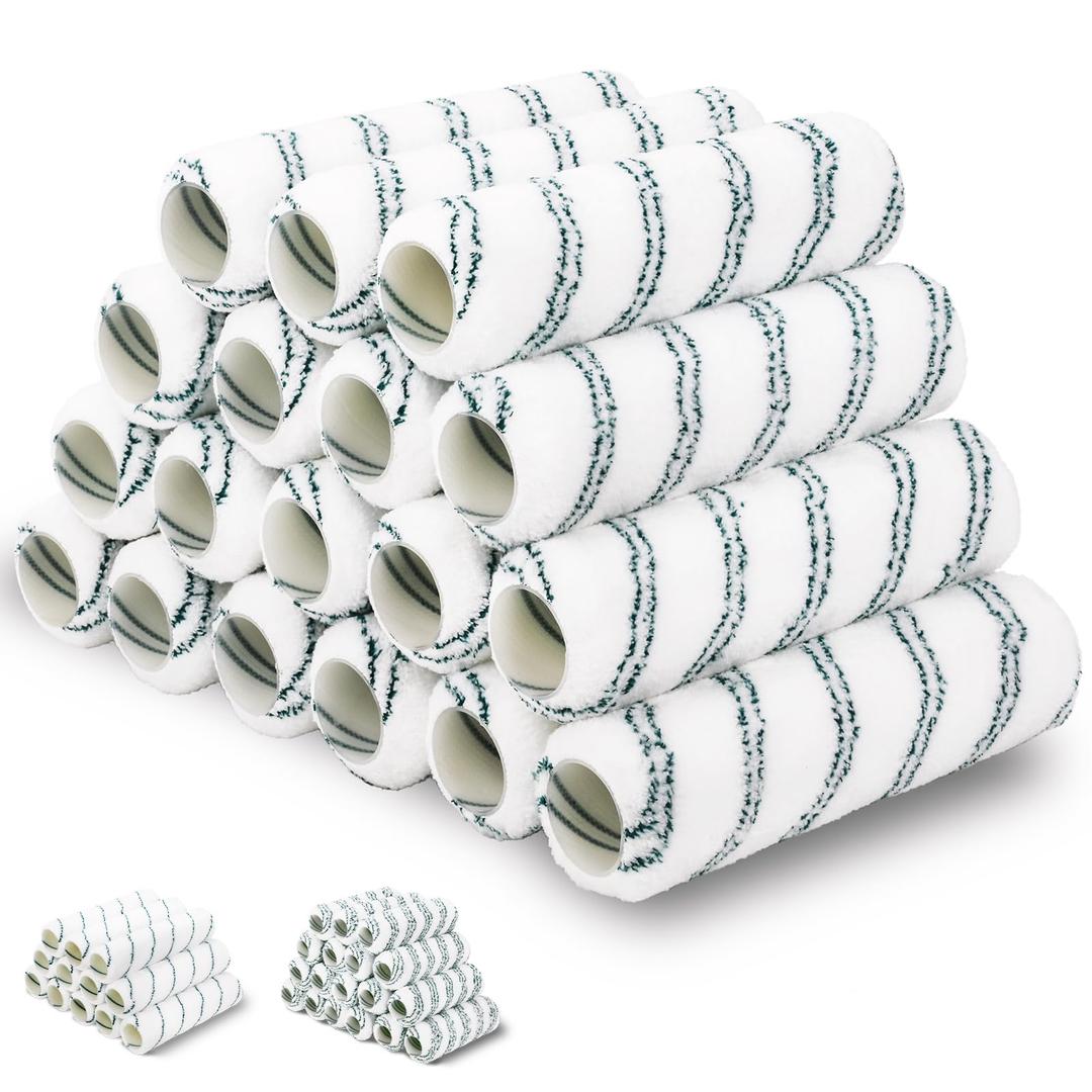1/2" Nap Microfiber Paint Roller Covers, Lint-Free Microfiber Covers Refills,  Ideal for All Paints and Stains, House Painting Supplies
