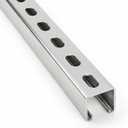 1-5/8" Strut Channel Trolley Track, 4.8 ft (57.5 in), 12 Gauge Metal Steel, Galvanized- High Zinc Coating with Spangle, Heavy-Duty U Channel with Short Slotted Back, Sturdy & Durable, 1 Pack