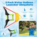 2 Pack Water Balloon Launcher Slingshots Large Summer Balloon Slingshots Outdoor Launcher Play Toy Portable Party Gift for Kid Adult Backyard Beach Pool Water Game(Black White)