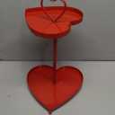 Valentines Day 2 Tiered Tray Stand Set Red Heart Shaped Decorative Tray 2 Tiered Metal Serving Shelf Set Decorative Table for Home Kitchen Weddings Valentines Day Party Decoration