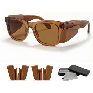 2 Pairs Silicone Side Shields for Glasses | ONLY for Ray-Ban Meta&Oakley Meta HSTN Glasses | comes w/Metal Case+Glass Wipe
