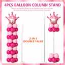 Bezente Balloon Column Stand Set of 4, 9 Feet Adjustable Telescopic Balloon Stand Kit for Floor, Ballon Column Tower with Base and Pole, Metal Backdrop Stands for Baby Shower, Party Decorations