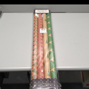 LaRibbons Kraft Christmas Wrapping Paper Set, 30 Inch X 10 Feet (4 Rolls: 100 Sq. Ft. Ttl) Snowflake, Green Tree, Deer Antlers and Gift Box Shapes Design for Xmas, Party, Holiday, Celebration